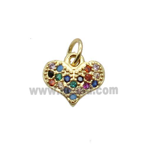 Copper Heart Pendant Pave Zircon Gold Plated