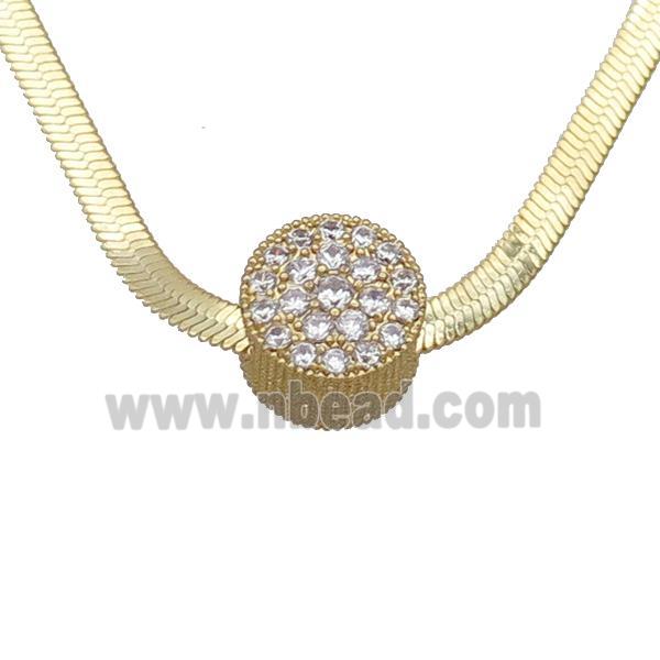 Copper Necklace Pave Zircon Gold Plated