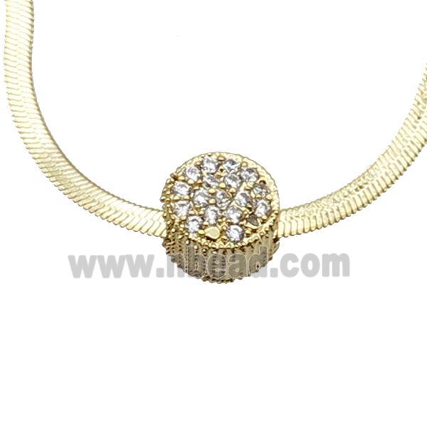 Copper Necklace Pave Zircon Gold Plated