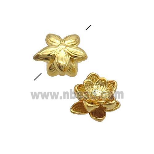 Copper Lotus Beads Flower Gold Plated