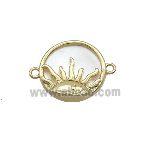 Copper Sun Charms Connector Shell Backing Gold Plated
