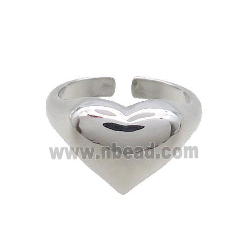 Copper Ring Heart Platinum Plated