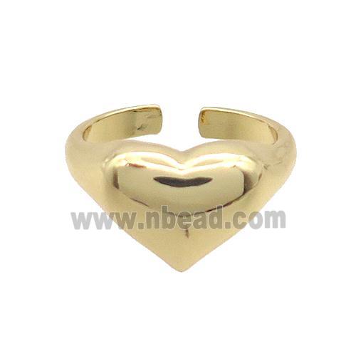 Copper Ring Heart Gold Plated