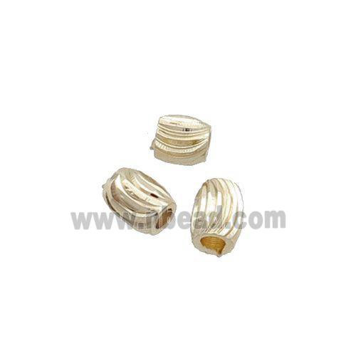 Copper Barrel Beads Lt.Gold Plated