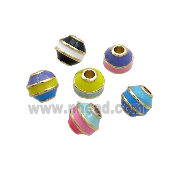 Copper Bicone Beads Enamel Multicolor Gold Plated Mixed