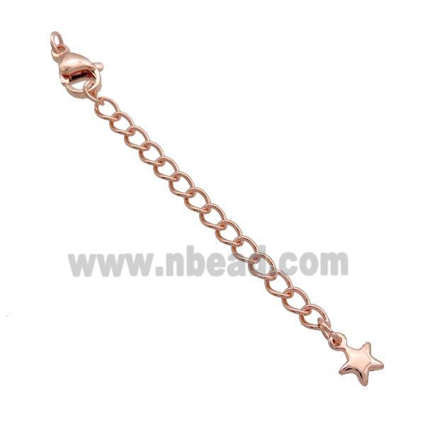 Copper Necklace Extender Chain Star Rose Gold