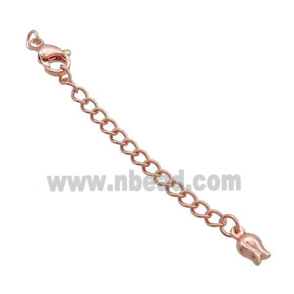Copper Necklace Extender Chain Tulip Rose Gold