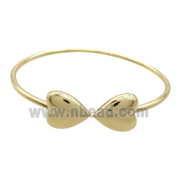 Copper Bangle Heart Gold Plated