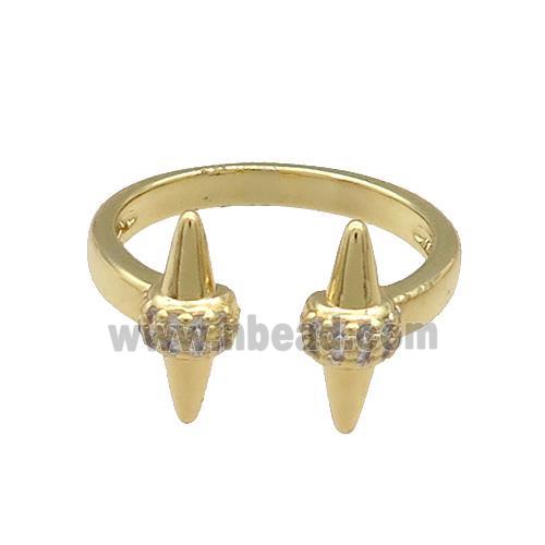 Copper Rings Pave Zircon Cuff Gold Plated