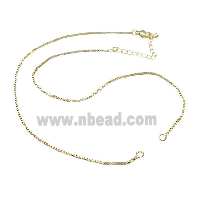 Copper Box Necklace Chain Gold Plated