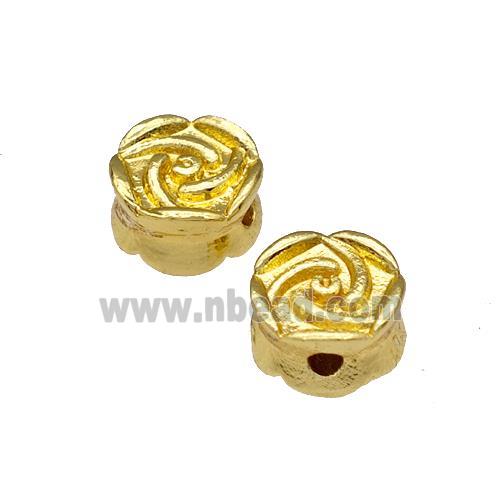 Copper Flower Beads Gold Plated