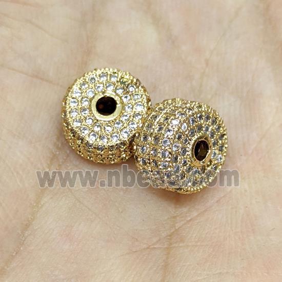 Copper Heishi Spacer Beads Micro Zirconia Gold Plated