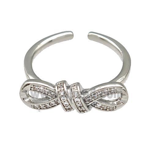 Copper Infinity Rings Micro Pave Zirconia Platinum Plated