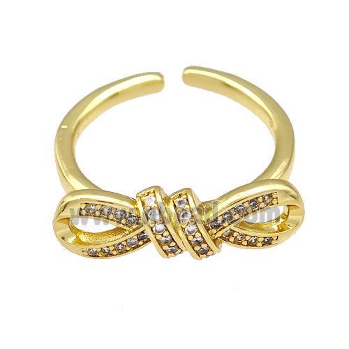 Copper Infinity Rings Micro Pave Zirconia Gold Plated