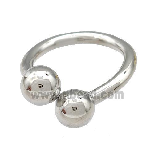 Copper Rings Ball Platinum Plated