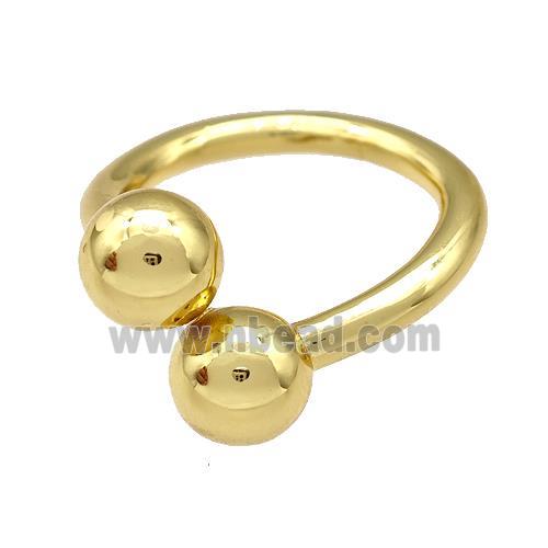Copper Rings Ball Gold Plated