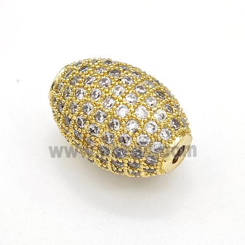 Copper Rice Beads Micro Pave Zirconia Gold Plated