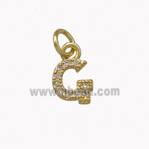 Copper Letter-G Pendant Pave Zircoina Gold Plated