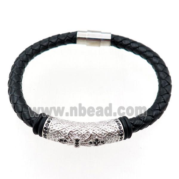 PU leather bracelets with magnetic clasp