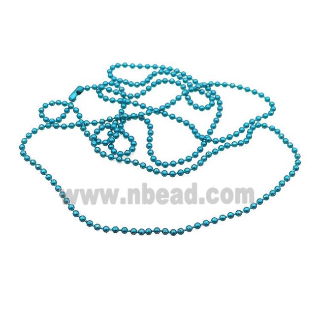 Copper Ball Chains For Necklace Teal Lacquered