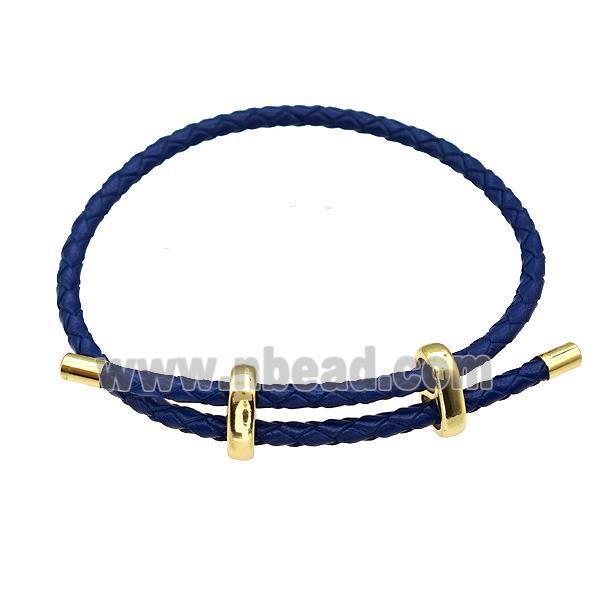 Navypblue PU Leather Bracelet Adjustable