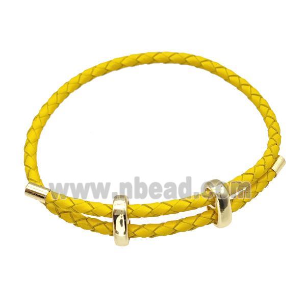 Golden PU Leather Bracelet Adjustable