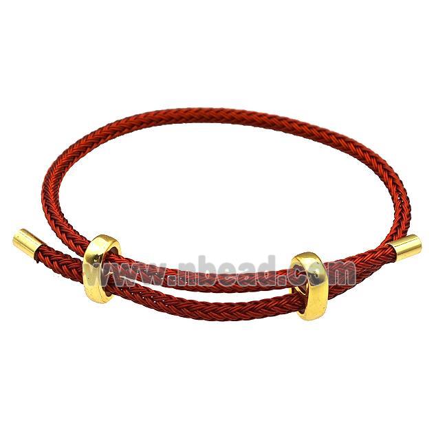 Red Tiger Tail Steel Bracelet Adjustable