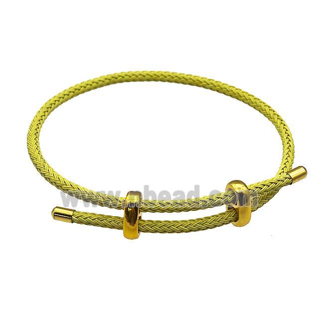 Olive Tiger Tail Steel Bracelet Adjustable