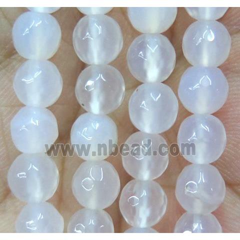 white Agate beads, faceted round