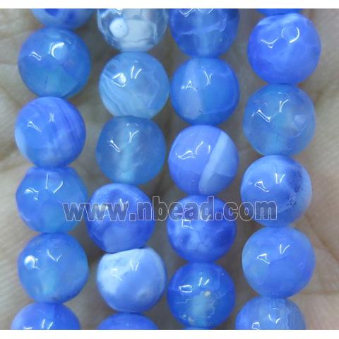 blue Agate beads, faceted round