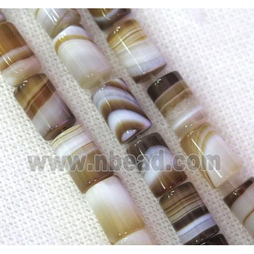 coffee stripe Agate beads, tube