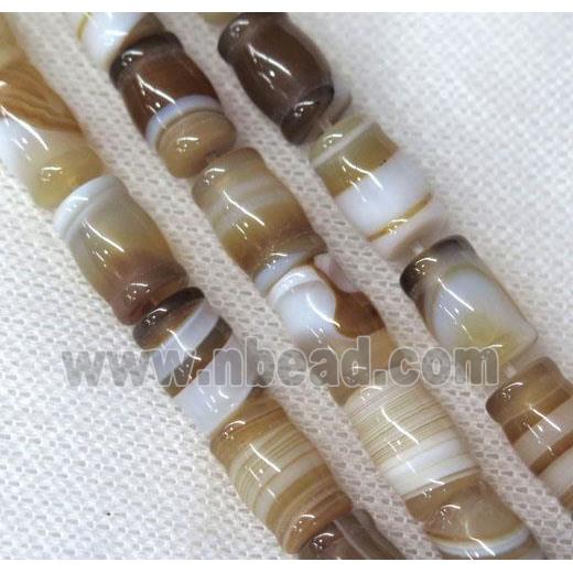 coffee stripe Agate beads, bamboo