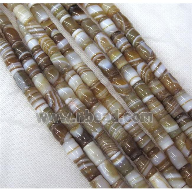 coffee stripe Agate beads, bamboo