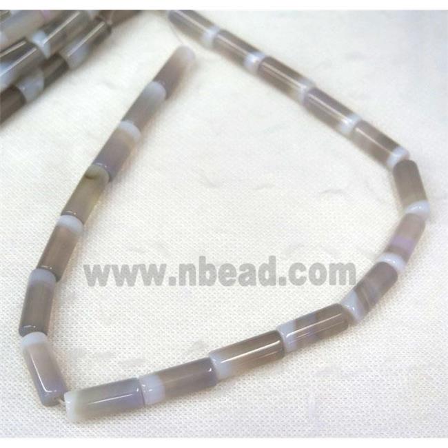 gray stripe Agate beads, column