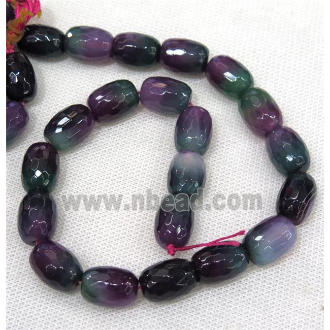 Agate beads, faceted barrel
