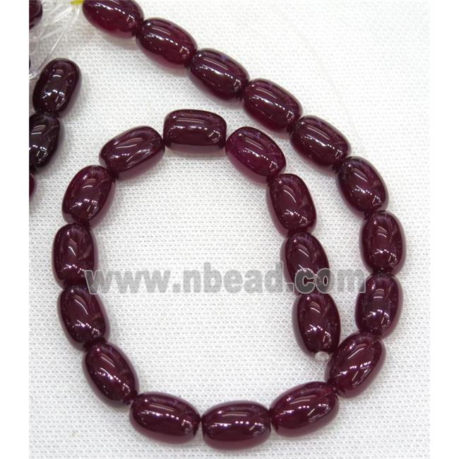 mauve Agate barrel Beads
