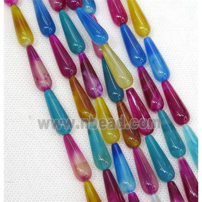 Agate teardrop beads, mix color