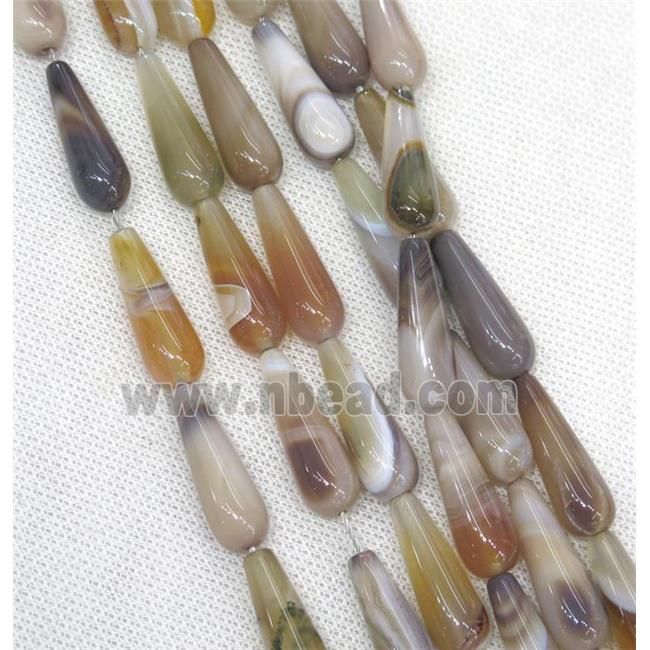 gray Agate teardrop beads