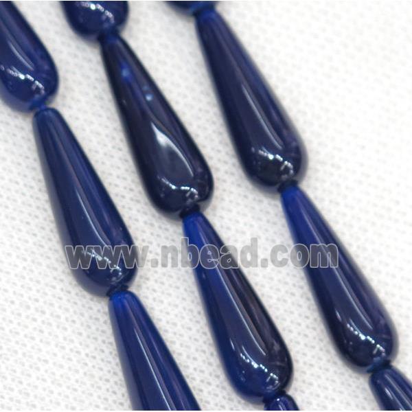 deep blue Agate teardrop beads