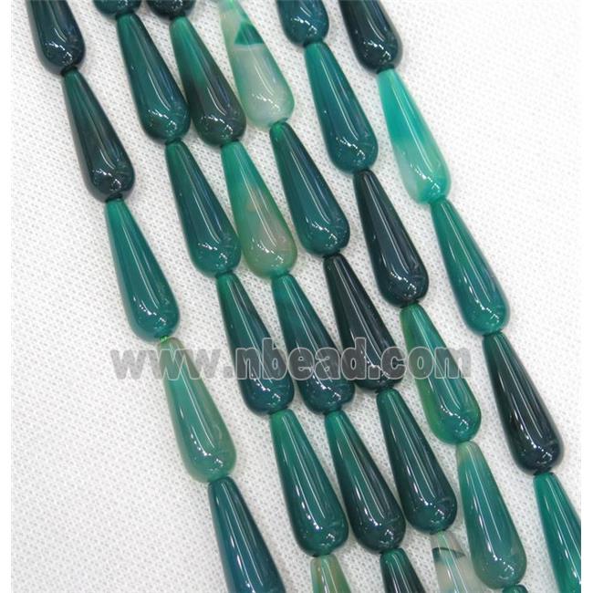 green Agate teardrop beads