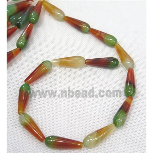 Agate teardrop beads