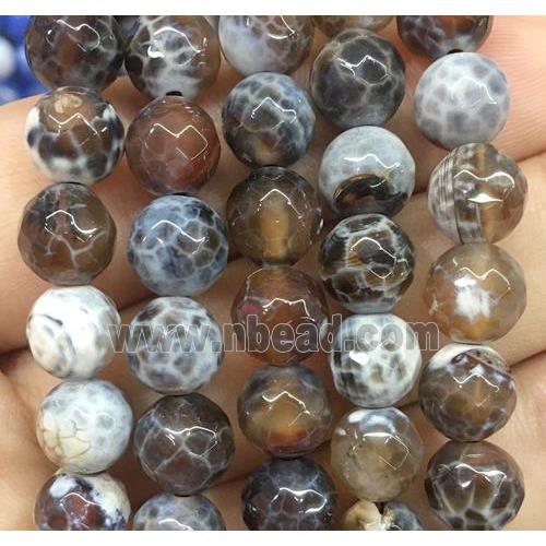 caffee Fire Agate beads, faceted round