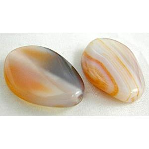 Natural Agate beads, twist oval