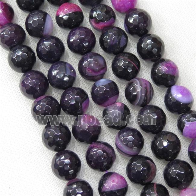 hotpink Druzy Agate beads, faceted round