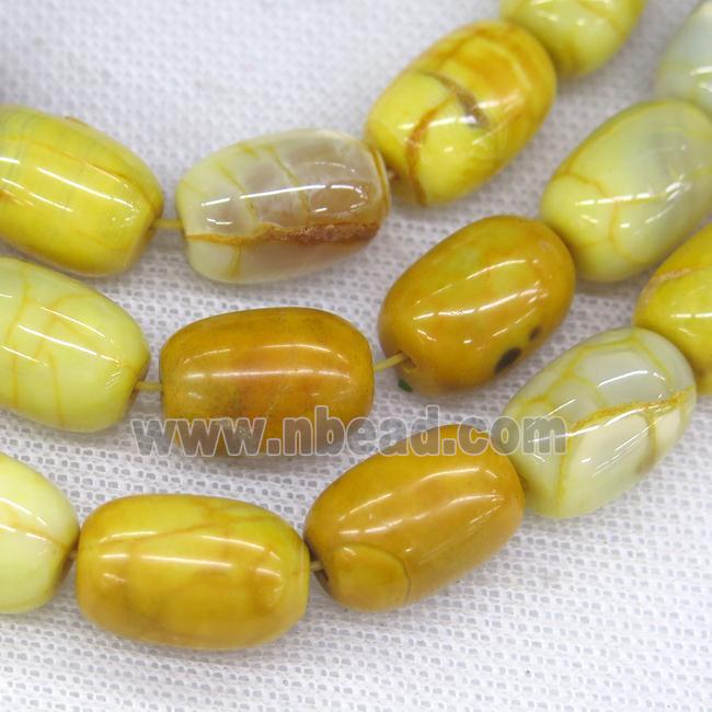 yellow Agate barrel beads