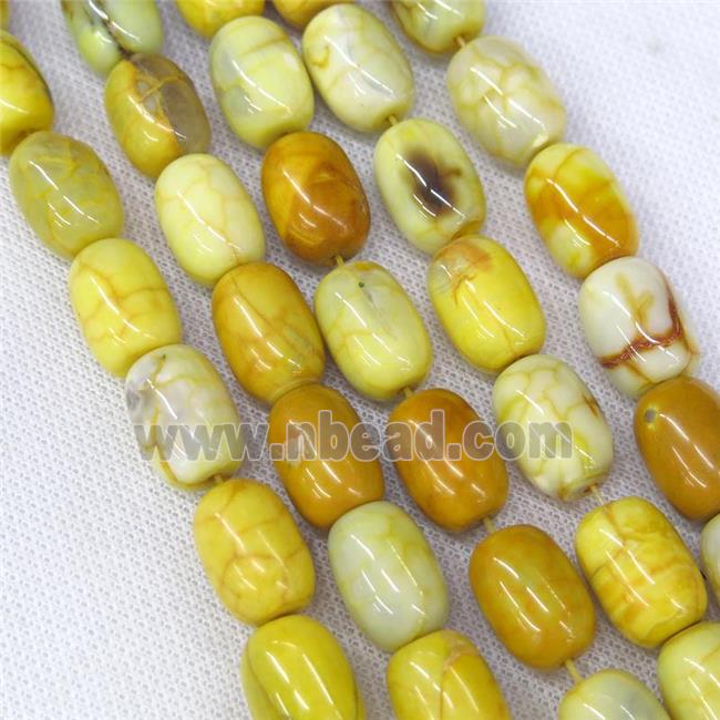 yellow Agate barrel beads