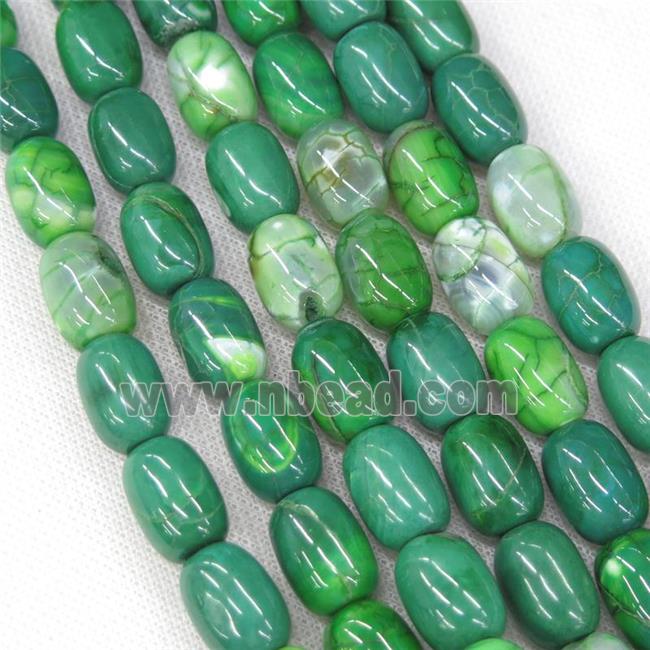 green Agate barrel beads