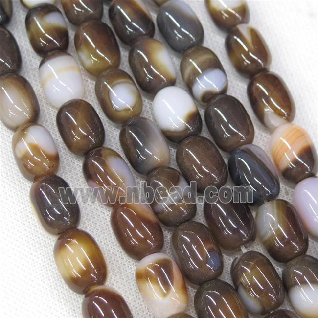 coffee Agate barrel beads