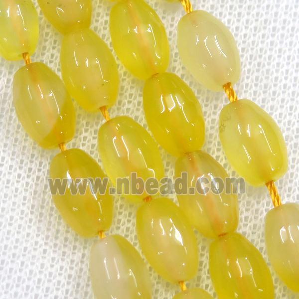 yellow Agate beads, faceted barrel