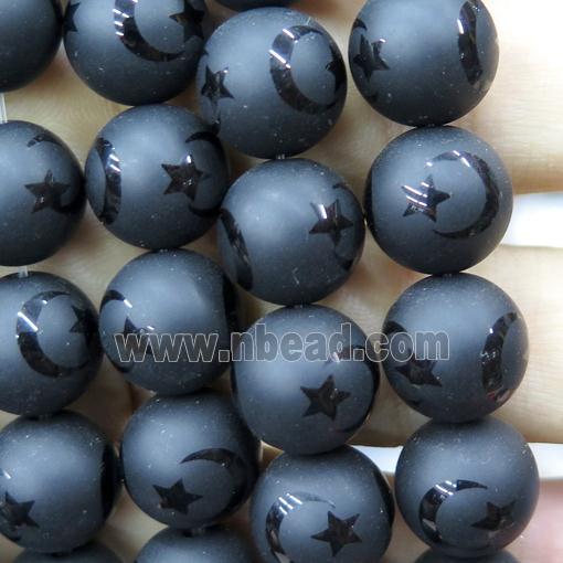 round black Onyx Agate Beads, matte
